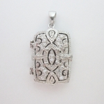 Rectangle and CZ "Viintage" Locket Pendant Rectangle and CZ "Viintage" Locket Pendant